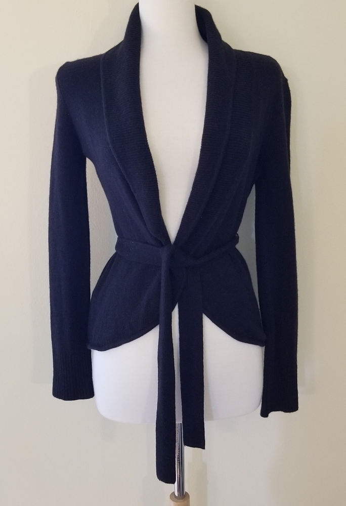 Bcbgmaxazria black cardigan with belt